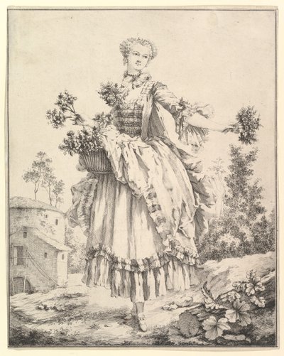 Květinářka, 18. století. od François Boucher