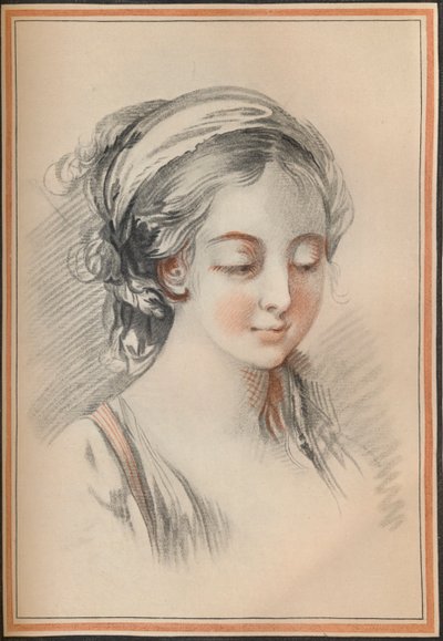 Hlava dívky, c1746 od François Boucher
