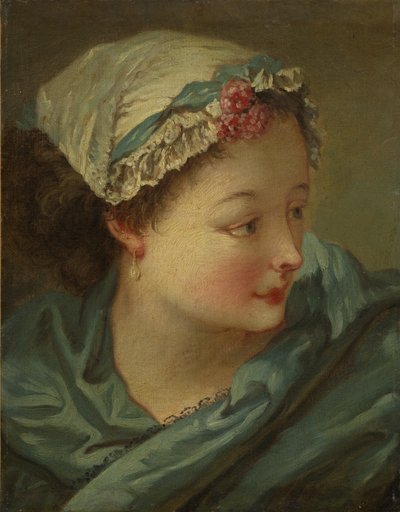 Hlava mladé ženy, počátek 30. let 18. století. od François Boucher