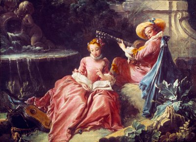 Hudební lekce Malba od Francoise Bouchera (1703-1770). 18. století. Paříž. Muzeum Cognacq Jay od François Boucher