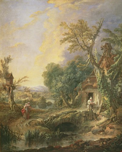 Krajina s poustevníkem, 1742 od François Boucher