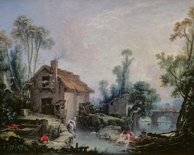 Krajina s vodním mlýnem, 1755 od François Boucher