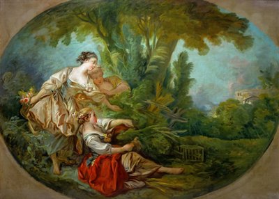 Lappeau, řekl. Lappeau, dit loiseau chycený do sítí Návnada, nazývaná také The bird cau od François Boucher