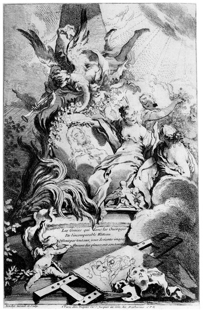 The Graces at the Tomb of Watteau, c1720-1770 1924 od François Boucher