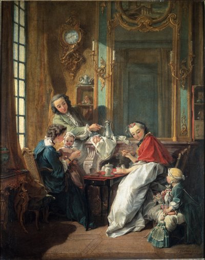 Obědová scéna v buržoazním interiéru od François Boucher