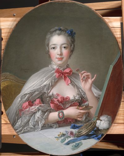 Madame de Pompadour na její toaletě, kolem roku 1760 od François Boucher
