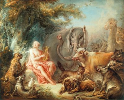 Orfeus okouzluje zvířata od François Boucher