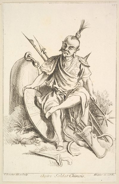 Jiný čínský voják, 1738-45. od François Boucher