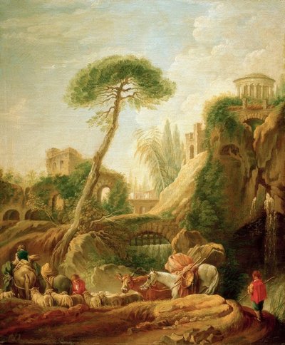 Fantasy krajina poblíž Tivoli od François Boucher