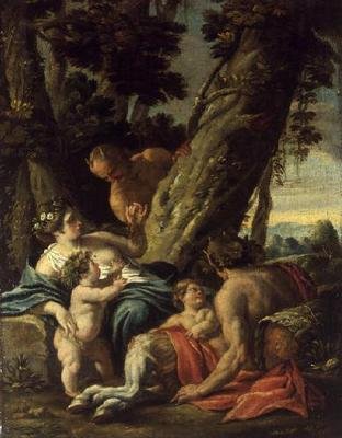 Satyr a nymfa, 18. století od François Boucher