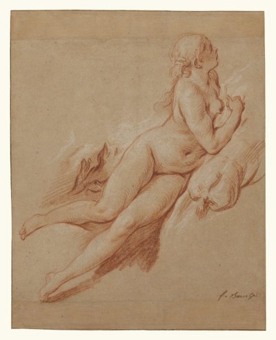 Studie ležícího aktu od François Boucher