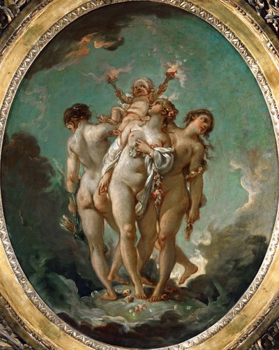 Tři Grácie drží Amora od François Boucher