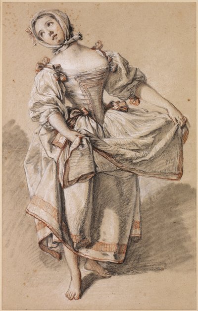 Mladá venkovská dívka tančí od François Boucher