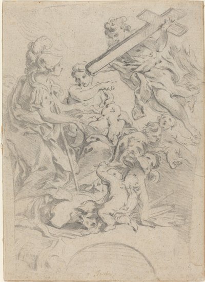 Víra a charita od François Boucher after Giovanni Battista Gaulli