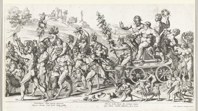 Bacchův triumf, pravá polovina od François Chauveau (attributed to)