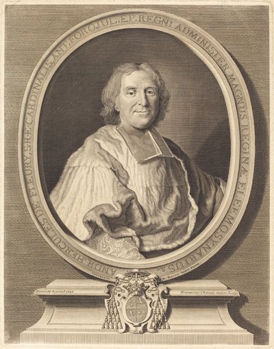 kardinál Fleury od François Chereau I after Hyacinthe Rigaud
