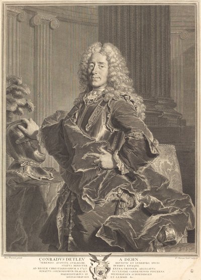 Conrad Detleu von Dehn od François Chereau I after Hyacinthe Rigaud