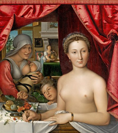 Francouzština:  Dame au bain Dáma ve vaně
Diane de Poitiers od François Clouet