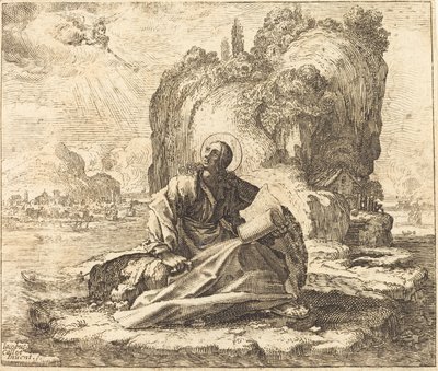 Svatý Jan na ostrově Patmos od François Collignon after Jacques Callot