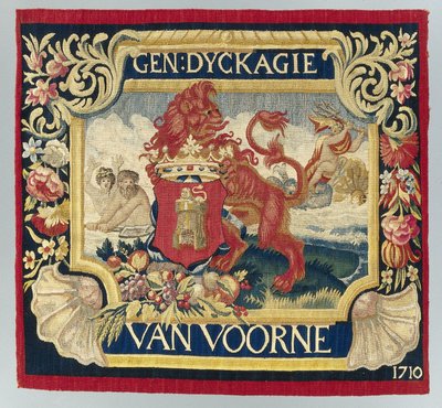 Prostěradlo se symbolickým vyobrazením a erbem Voorne od François Coppens (attributed to)