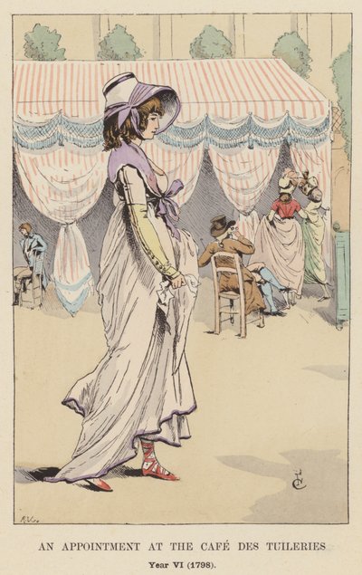 Schůzka v Cafe des Tuileries, ročník VI, 1798 od François Courboin