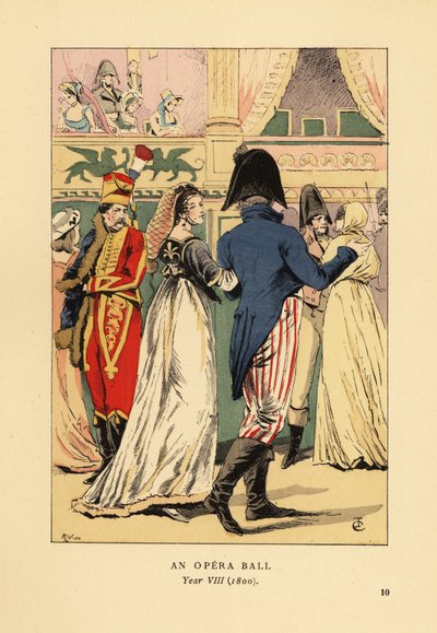 Módní hosté na maškarním plese od François Courboin