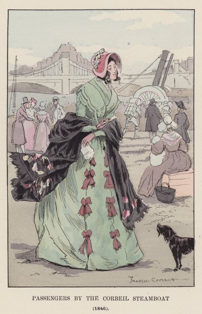 Cestující na parníku Corbeil, 1846 od François Courboin