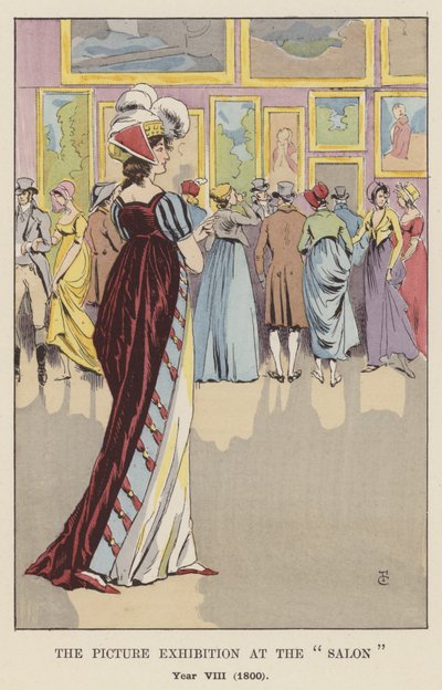 Výstava obrazů v Salonu, rok VIII, 1800 od François Courboin