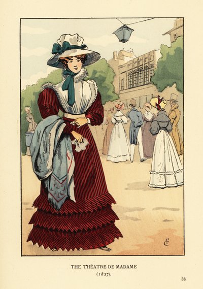 Žena před Theater du Gymnase, Paříž od François Courboin