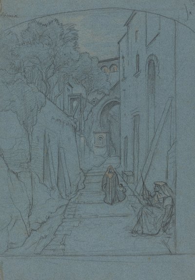 Zobrazit ulici v Sorrentu [verso] od François Edouard Bertin