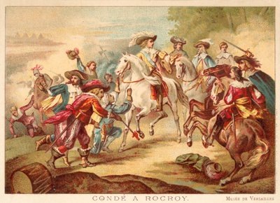 Grand Conde v bitvě u Rocroi, 1643 (chromolitho) od François Joseph Heim