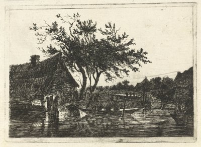 Říční krajina s farmou od François Joseph Pfeiffer (II)