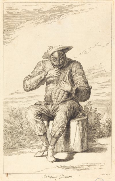 Harlekýn Glutton od François Joullain after Claude Gillot