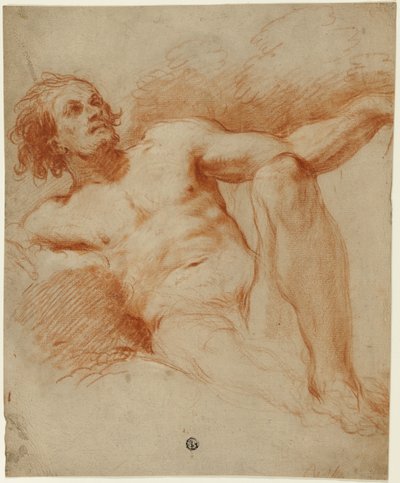 Sedící mužský akt od François Le Moyne
