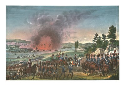 Ústup Francouzů po bitvě u Lipska, 19. října 1813, c1850 od François Pigeot