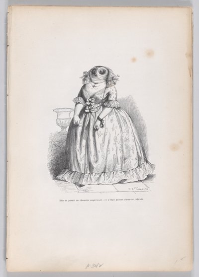 Představovala se jako nadřazená sova a byla to jen směšná sova ze Scenes z..., ca. 1837-47. od François Rouget