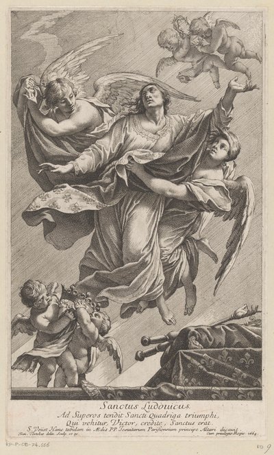 Svatý Ludvík IX. nesli do nebe dva andělé Sanctus Ludovicus (titul na předmětu) od François Tortebat