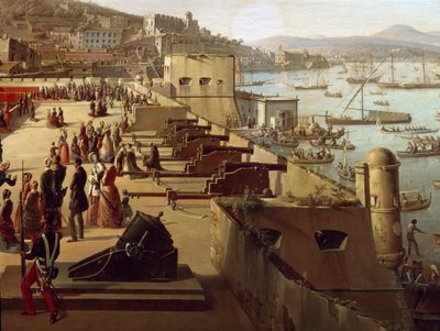 Zbraně v pevnosti detailů. Obraz Franse Vervloeta (1795-1872) Neapol, Museo Nazionale di San Martino od François Vervloet