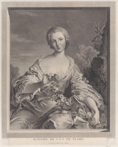 Portrét Louise Henriette de Bourbon Conti jako Flora, 1766-1805. od François Voyez
