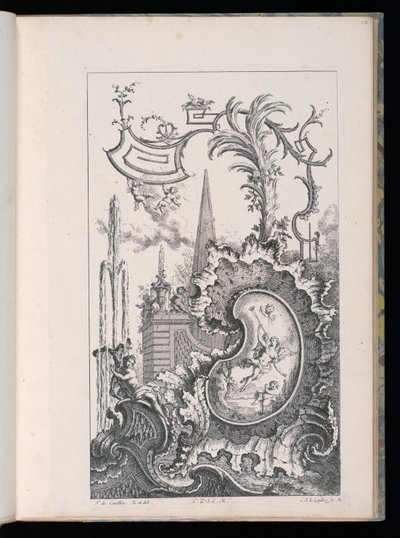 Zásobník s obeliskem a palmou, Nová kniha Fantasy Pieces od François de Cuvilliés the Elder