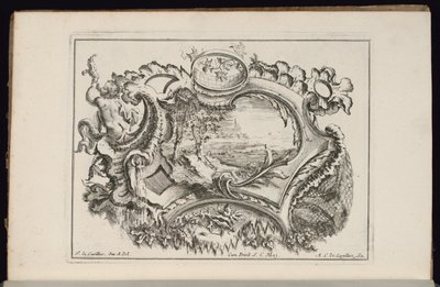Zásobník s putto foukající lasturkou, Kniha nepravidelných zásobníků od François de Cuvilliés the Elder