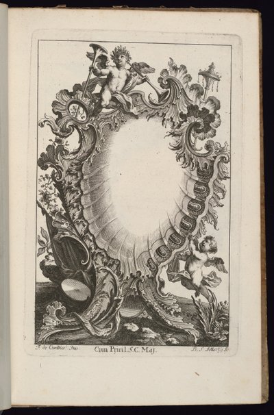 Kazeta s trumpetami držícími putto, Kniha nepravidelných kazet od François de Cuvilliés the Elder