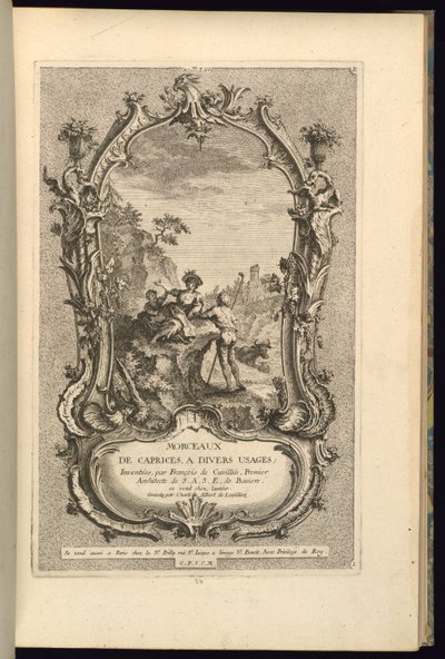 Design pro kartuše s velkými a malými přihrádkami od François de Cuvilliés the Elder
