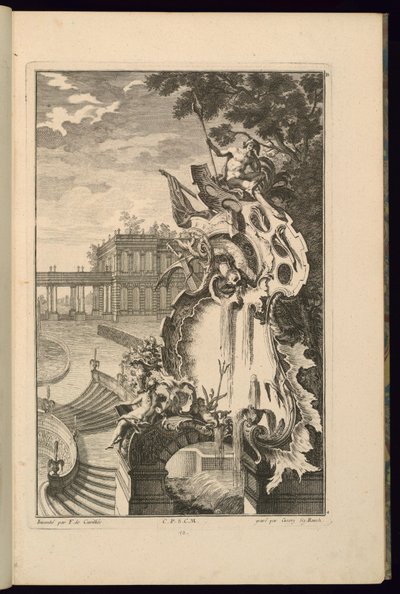 Design pro fontánu s kotvou od François de Cuvilliés the Elder