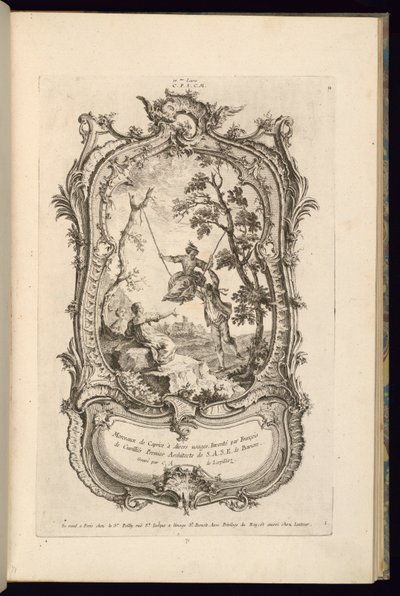 Design pro kartuši s velkými a malými přihrádkami od François de Cuvilliés the Elder