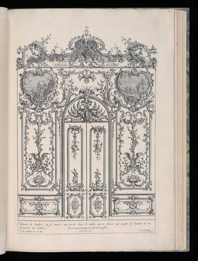 Stěna s dvojitými dveřmi, Livre de Lambris (Kniha obložení) od François de Cuvilliés the Elder