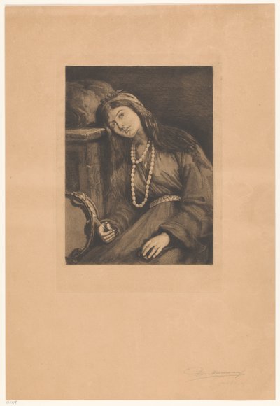 Odpočívající hudebník s kastanětami a tamburínou Mignon (původní název) od François de Meersman (signed by artist)