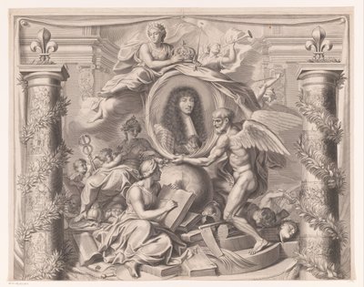 Alegorický portrét Ludvíka XIV (horní část) od François de Poilly (I)