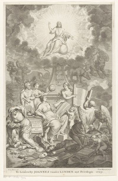 Alegorie Starého a Nového zákona Covenant O. a N. propojený H. Prideauxem (titul na předmětu) Titulní strana pro: Humphrey Prideaux, Stará a Nová smlouva, odkaz na historii Židů a sousedních národů od François van Bleyswijck