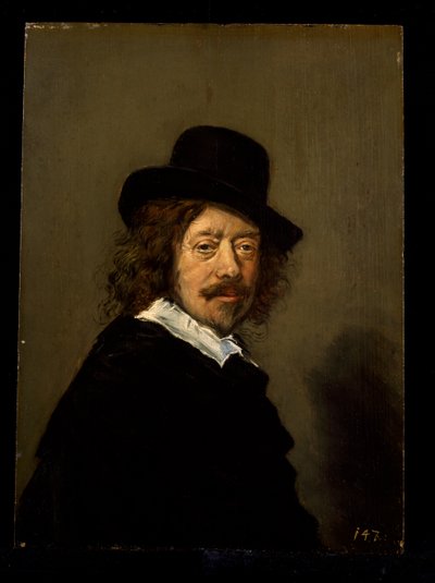 Portrét umělce, cca 1650 (olej na dřevě) od Frans (after) Hals